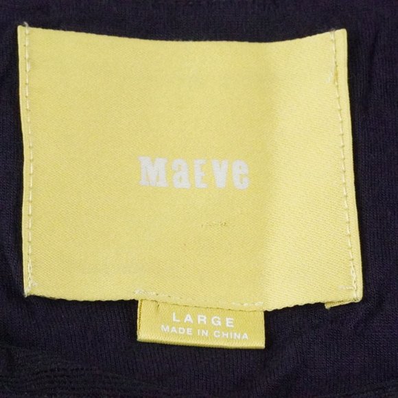 Maeve Textured Gauze Dress Womens Large Navy Blue Short Sleeve - Picture 5 of 13